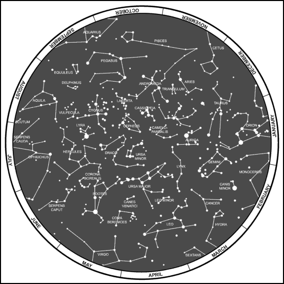 Figure 9-10. Constellations, northern hemisphere.